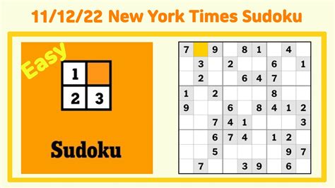 nytimes sudoku easy